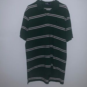 Polo by Ralph Lauren 100% Cotton XL Green with Stripes